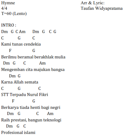 Hymne STT Terpadu Nurul Fikri
